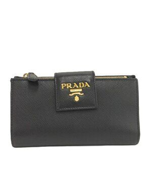 Prada Bifold Wallet Leather Black
